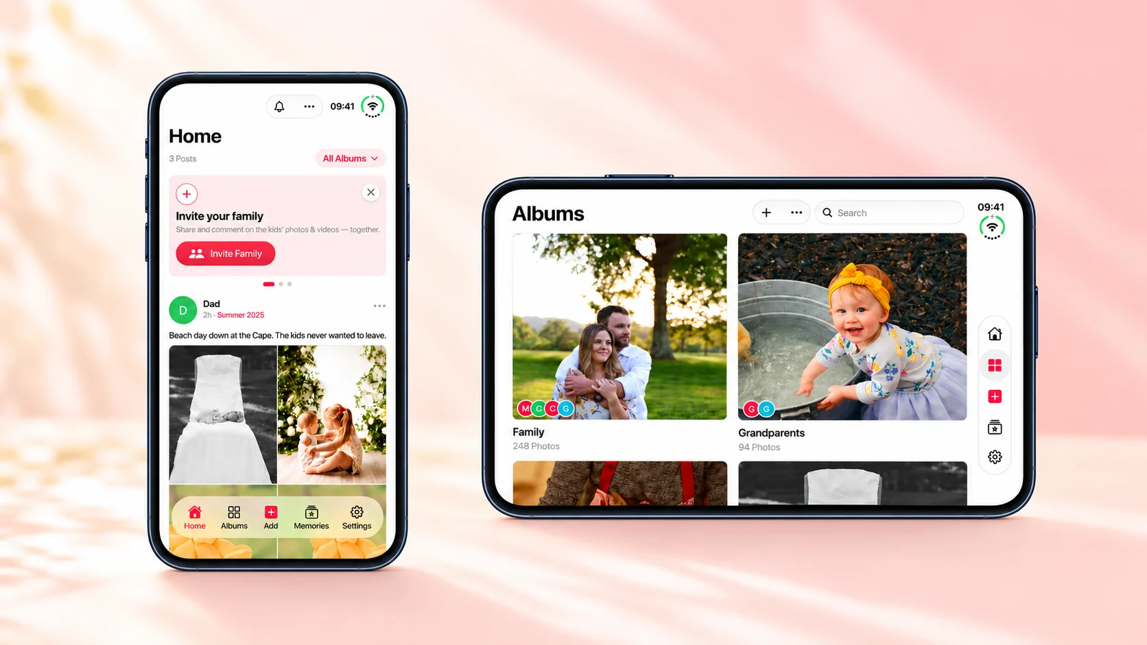 Family Moments on Both iPhone Duo Screens