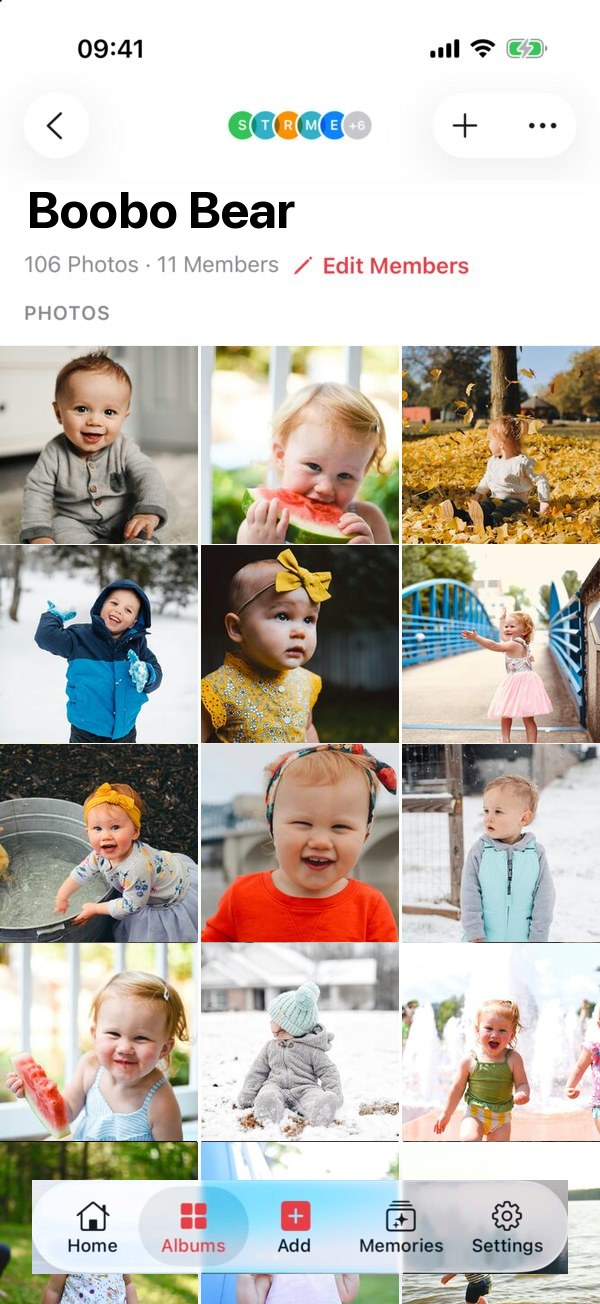 The Boobo Bear album full of family photos