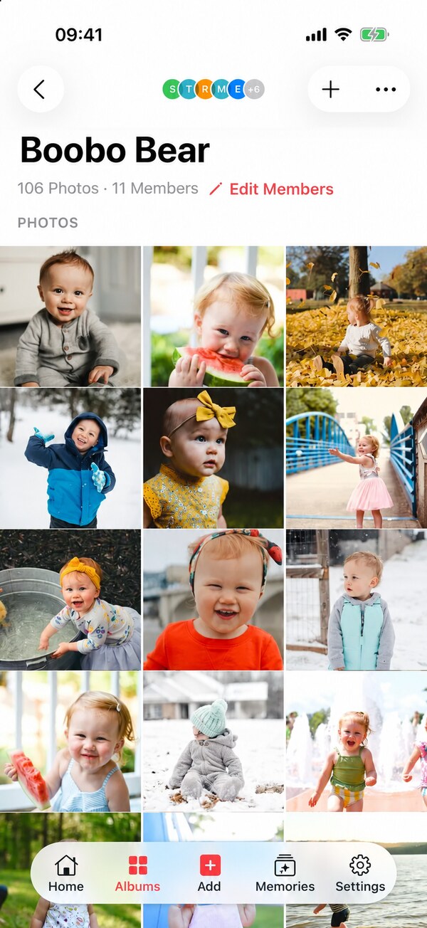 The Boobo Bear album full of family photos